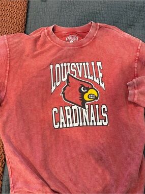 Louisville Cardinals Red Corded Crewneck Sweatshirt